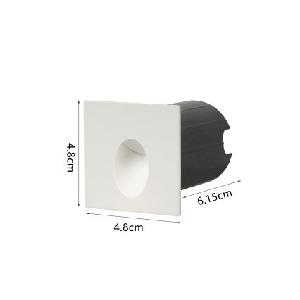 Brilagi - Luminaria empotrable LED para exterior STAIRDOT LED/2W/230V blanca IP65 cuadrada