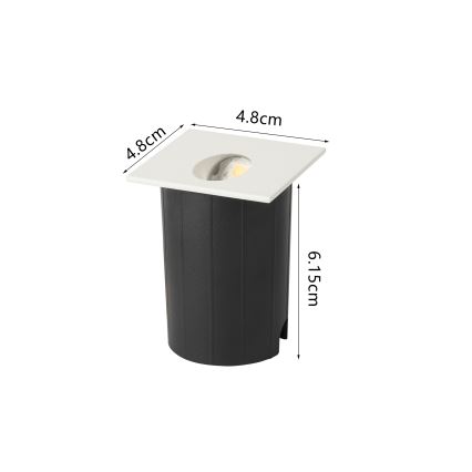 Brilagi - Luminaria empotrable LED para exterior STAIRDOT LED/2W/230V blanca IP65 cuadrada