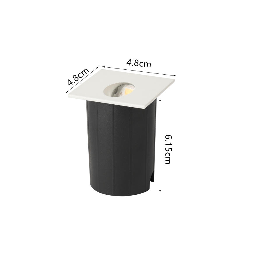Brilagi - Luminaria empotrable LED para exterior STAIRDOT LED/2W/230V blanca IP65 cuadrada
