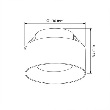 Brilagi - Luminaria empotrada AURA LUX 1xGX53/30W/230V Ø 13 cm, negro/ahumado