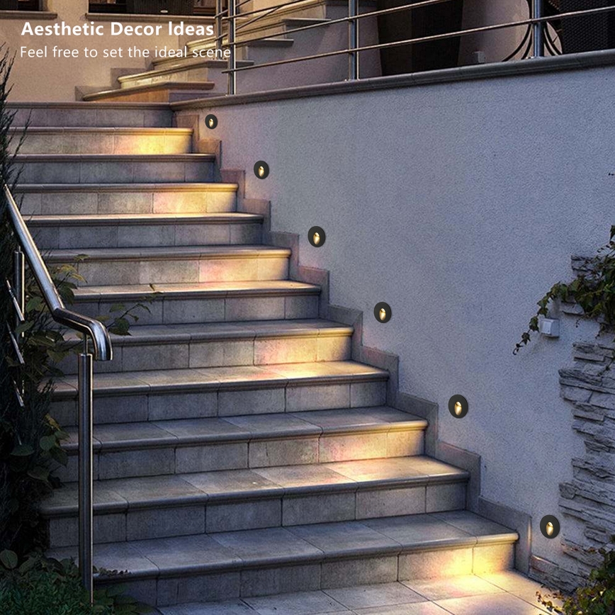 Brilagi - Luminaria empotrada de exterior LED STAIRDOT LED/2W/230V, negra, IP65, redonda