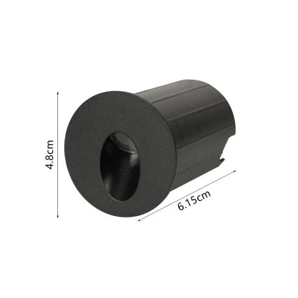 Brilagi - Luminaria empotrada de exterior LED STAIRDOT LED/2W/230V, negra, IP65, redonda