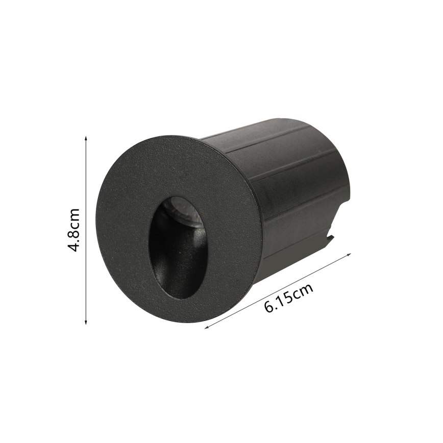 Brilagi - Luminaria empotrada de exterior LED STAIRDOT LED/2W/230V, negra, IP65, redonda