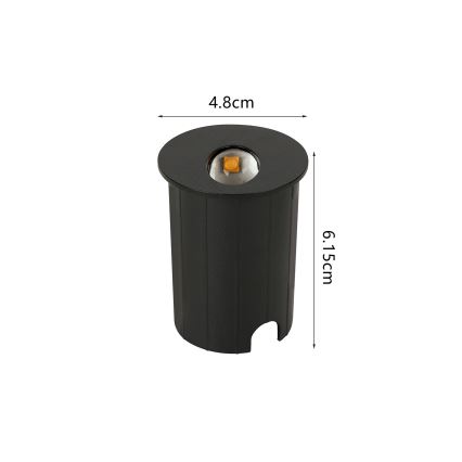 Brilagi - Luminaria empotrada de exterior LED STAIRDOT LED/2W/230V, negra, IP65, redonda