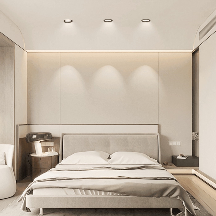 Brilagi - Luminaria empotrada LED para baño LED/12W/230V 4000K negra IP65