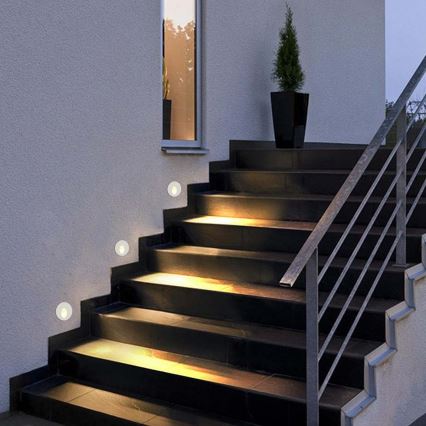 Brilagi - Luminaria empotrada LED para exterior STAIRDOT LED/2W/230V blanco IP65 redonda