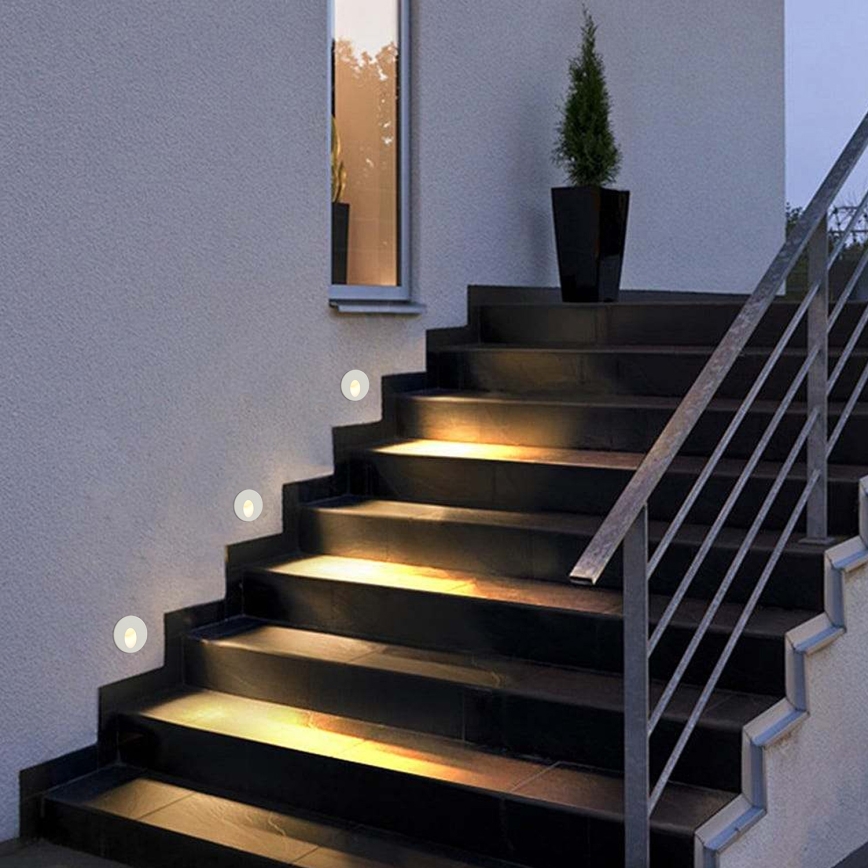 Brilagi - Luminaria empotrada LED para exterior STAIRDOT LED/2W/230V blanco IP65 redonda