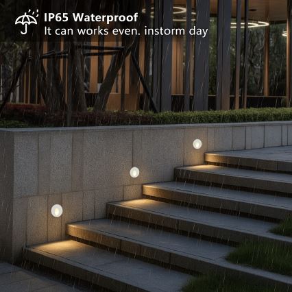 Brilagi - Luminaria empotrada LED para exterior STAIRDOT LED/2W/230V blanco IP65 redonda