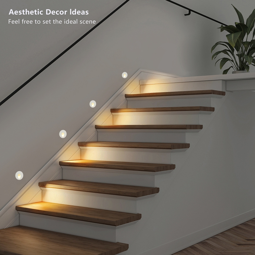 Brilagi - Luminaria empotrada LED para exterior STAIRDOT LED/2W/230V blanco IP65 redonda