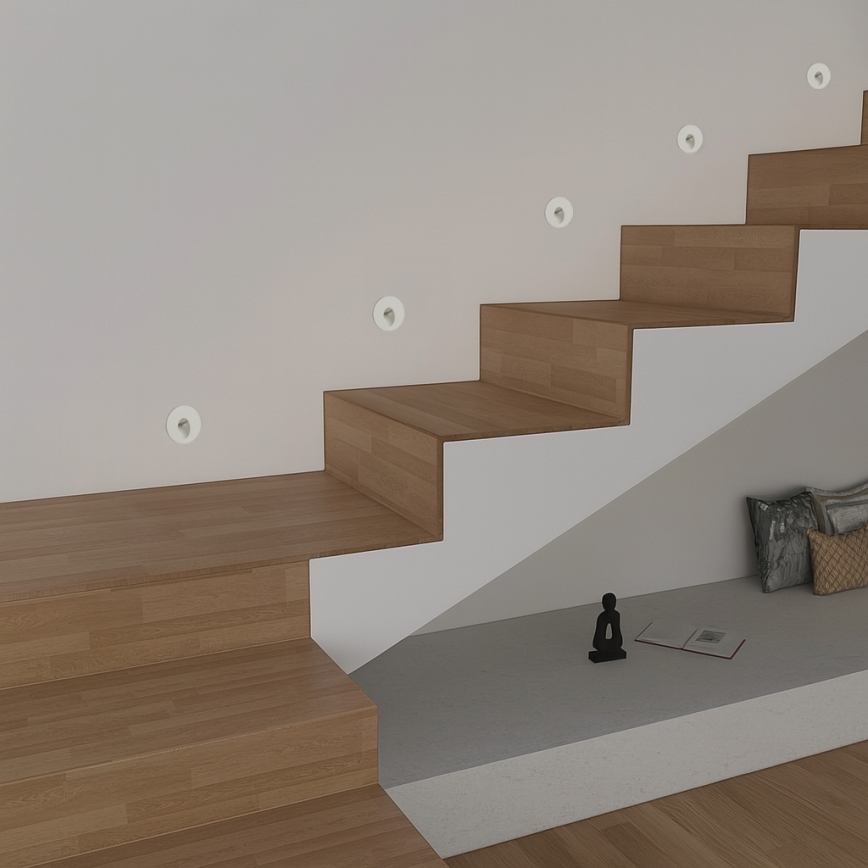 Brilagi - Luminaria empotrada LED para exterior STAIRDOT LED/2W/230V blanco IP65 redonda