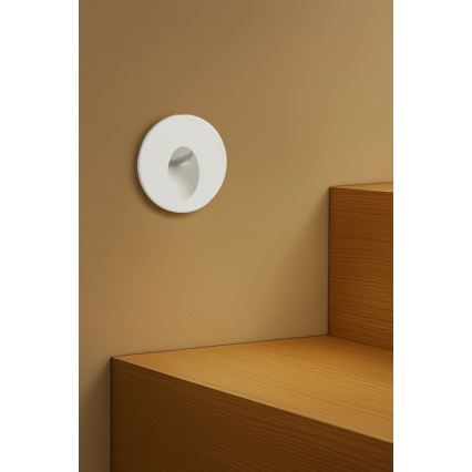 Brilagi - Luminaria empotrada LED para exterior STAIRDOT LED/2W/230V blanco IP65 redonda