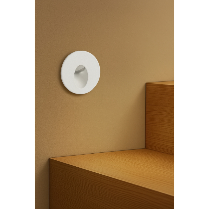 Brilagi - Luminaria empotrada LED para exterior STAIRDOT LED/2W/230V blanco IP65 redonda