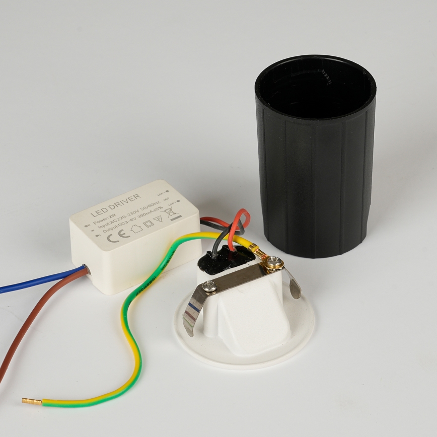 Brilagi - Luminaria empotrada LED para exterior STAIRDOT LED/2W/230V blanco IP65 redonda