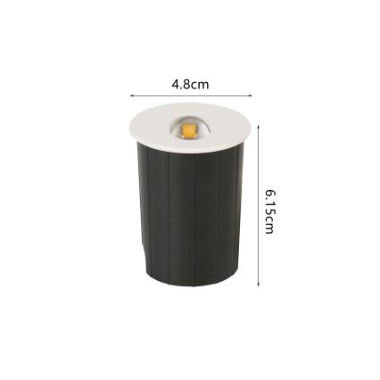 Brilagi - Luminaria empotrada LED para exterior STAIRDOT LED/2W/230V blanco IP65 redonda