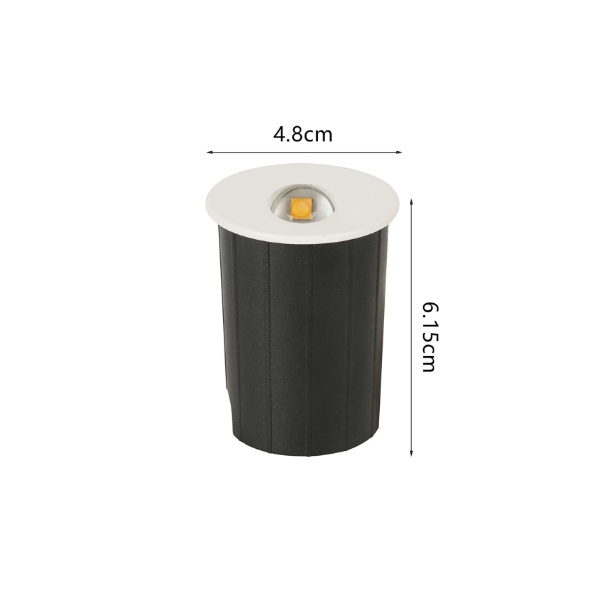 Brilagi - Luminaria empotrada LED para exterior STAIRDOT LED/2W/230V blanco IP65 redonda
