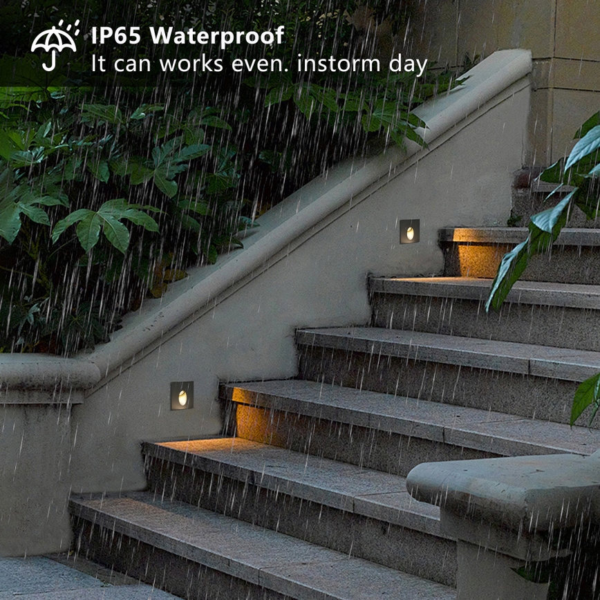 Brilagi - Luminaria empotrada LED para exterior STAIRDOT LED/2W/230V negra IP65 cuadrada