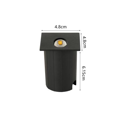 Brilagi - Luminaria empotrada LED para exterior STAIRDOT LED/2W/230V negra IP65 cuadrada