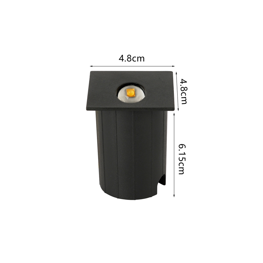 Brilagi - Luminaria empotrada LED para exterior STAIRDOT LED/2W/230V negra IP65 cuadrada