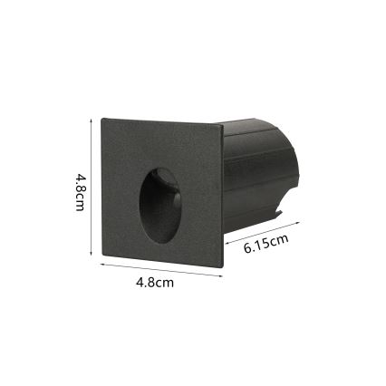 Brilagi - Luminaria empotrada LED para exterior STAIRDOT LED/2W/230V negra IP65 cuadrada