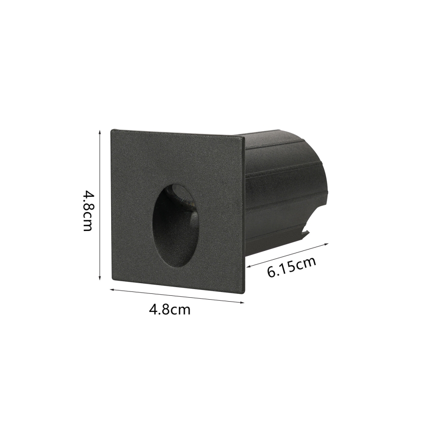Brilagi - Luminaria empotrada LED para exterior STAIRDOT LED/2W/230V negra IP65 cuadrada