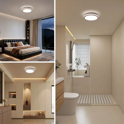 Brilagi - Luminaria LED de exterior con sensor BENE LED/24W/230V Ø 26 cm marrón IP54