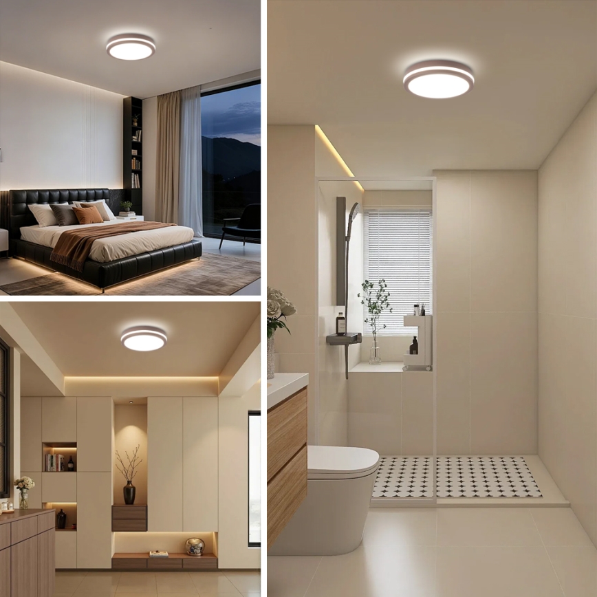 Brilagi - Luminaria LED de exterior con sensor BENE LED/24W/230V Ø 26 cm marrón IP54