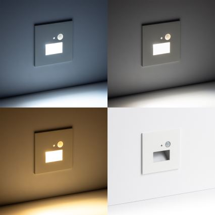 Brilagi - Luminaria LED para escalera con sensor de movimiento y crepuscular JACK LED/1,5W/230V 3000/4000/6500K blanco