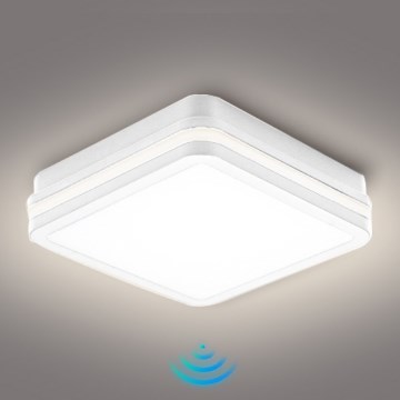 Brilagi - Luminaria LED de exterior con sensor BENE, 24 W, 230 V, 26 x 26 cm, blanca, IP54