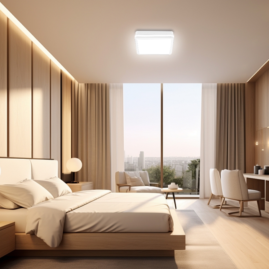 Brilagi - Luminaria LED de exterior con sensor BENE, 24 W, 230 V, 26 x 26 cm, blanca, IP54