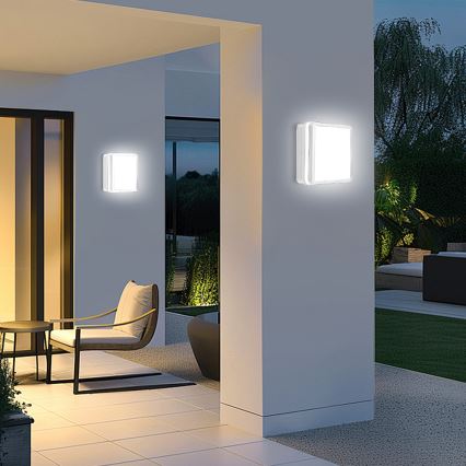 Brilagi - Luminaria LED de exterior con sensor BENE, 24 W, 230 V, 26 x 26 cm, blanca, IP54