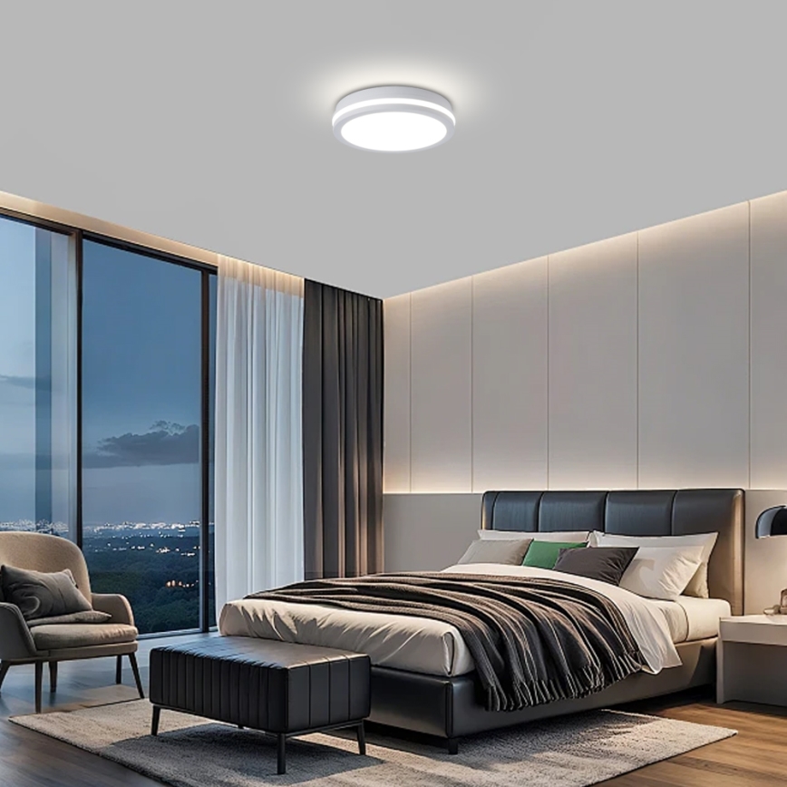 Brilagi - Plafón LED de techo para exterior con sensor BENE LED/24W/230V Ø 26 cm blanco IP54