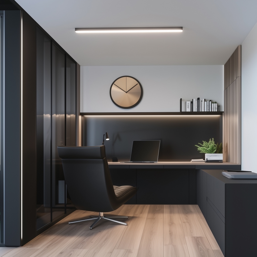 Brilagi - Plafón LED de superficie FULLDAY LED/20/30/40W/230V 2700/4000/6000K 120 cm UGR19 negro