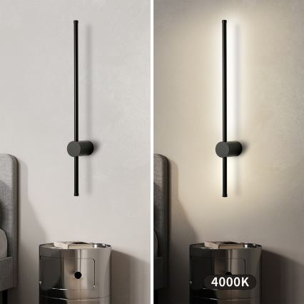 Brilagi - Aplique de pared exterior LED AURA LED/12W/230V 4000K IP54 65 cm negro