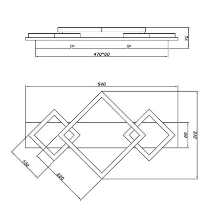 Brilagi - Luminaria LED de techo AXIS I LED/24W/230V