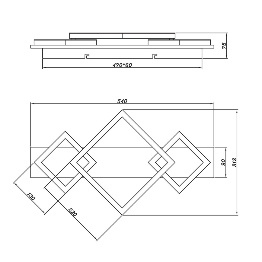Brilagi - Luminaria LED de techo AXIS I LED/24W/230V