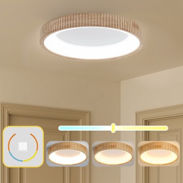 Brilagi - Luminaria LED de techo FALCON WOOD MODERN LED/40W/230V 3000/4000/6000K Ø 60 cm de madera