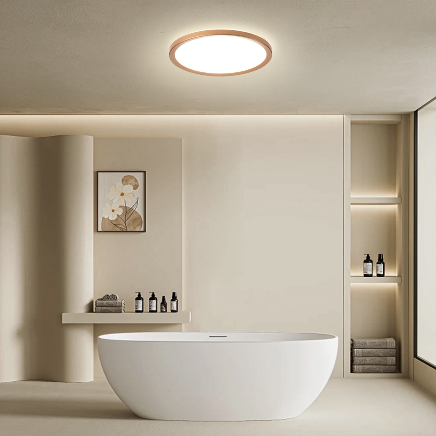 Brilagi - Lámpara de techo para baño ULTRA SLIM LED/24W/230V Ø 42 cm oro rosa IP54