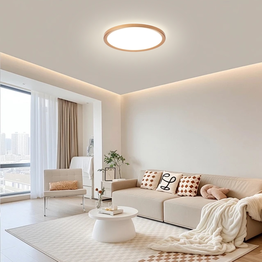 Brilagi - Lámpara de techo para baño ULTRA SLIM LED/24W/230V Ø 42 cm oro rosa IP54