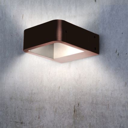 Brilagi - Aplique LED de pared exterior BARI LED/7W/230V 3000/4000/6000K marrón IP54