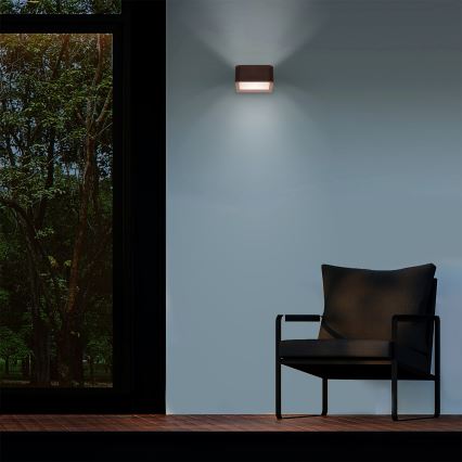 Brilagi - Aplique LED de pared exterior BARI LED/7W/230V 3000/4000/6000K marrón IP54