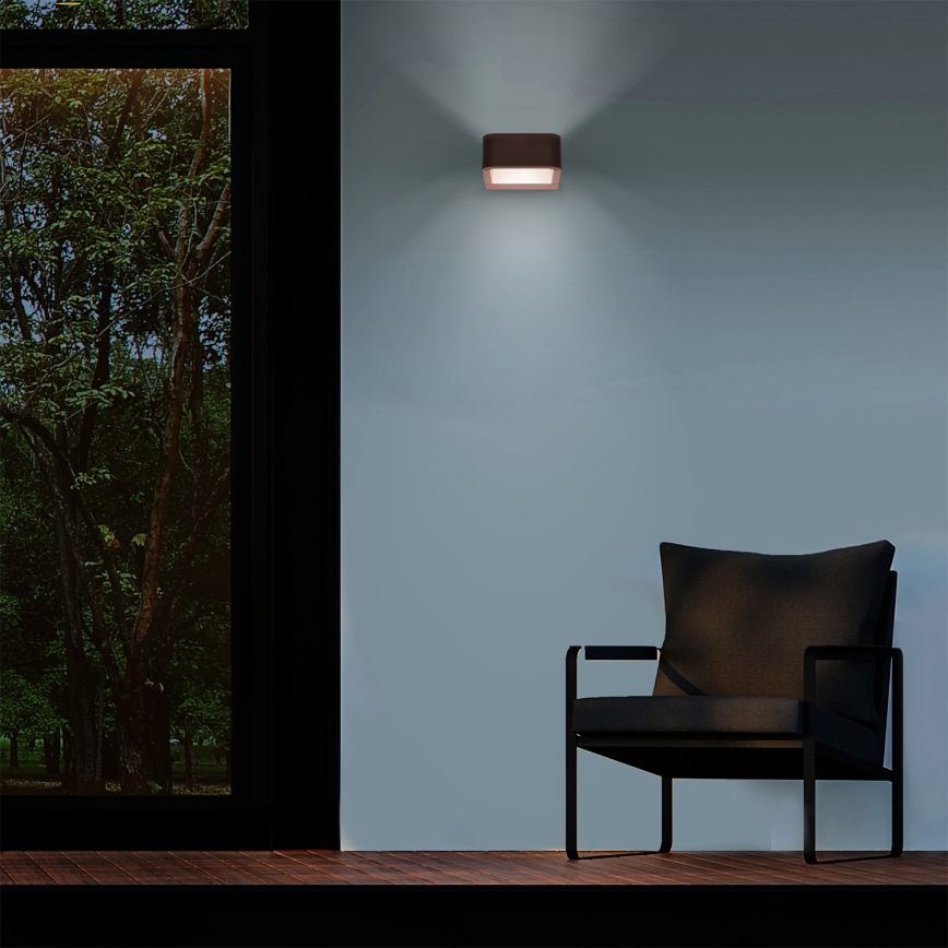 Brilagi - Aplique LED de pared exterior BARI LED/7W/230V 3000/4000/6000K marrón IP54