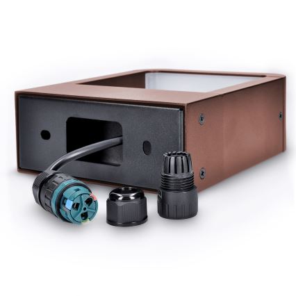 Brilagi - Aplique LED de pared exterior BARI LED/7W/230V 3000/4000/6000K marrón IP54