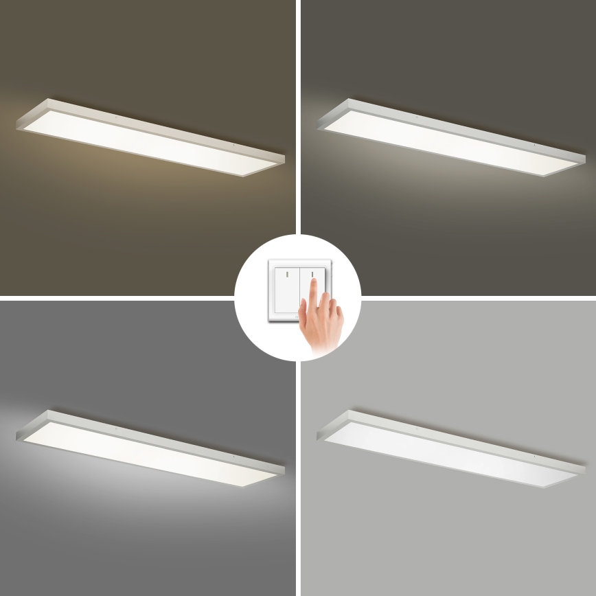 Brilagi - Plafón LED de techo para baño FRAME LED/50W/230V 3000/4000/6000K 120x30 cm IP44 plateado