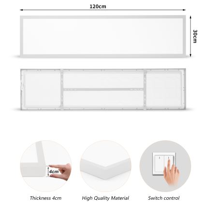 Brilagi - Plafón LED de techo para baño FRAME LED/50W/230V 3000/4000/6000K 120x30 cm IP44 plateado