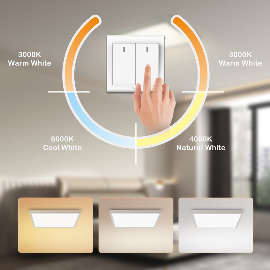 Brilagi - Luminaria de techo LED para baño FRAME LED/50W/230V 3000/4000/6000K 60x60 cm IP44 plateada