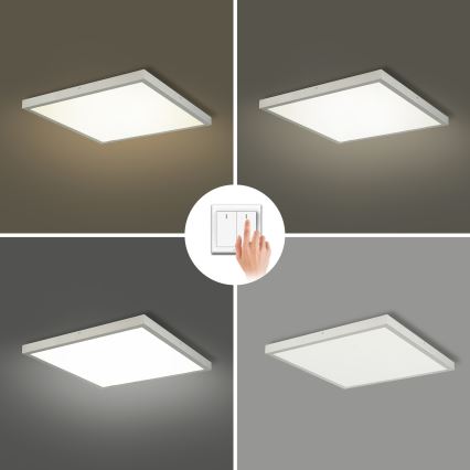 Brilagi - Luminaria de techo LED para baño FRAME LED/50W/230V 3000/4000/6000K 60x60 cm IP44 plateada