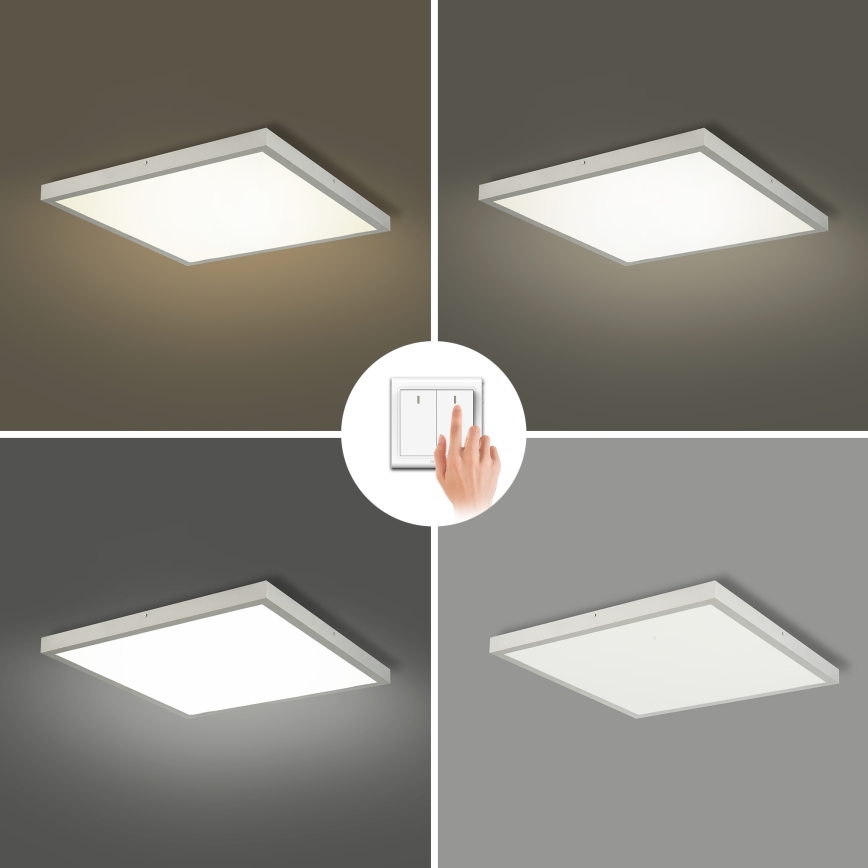Brilagi - Luminaria de techo LED para baño FRAME LED/50W/230V 3000/4000/6000K 60x60 cm IP44 plateada