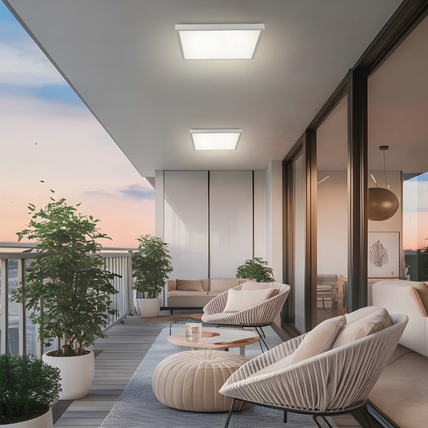 Brilagi - Luminaria de techo LED para baño FRAME LED/50W/230V 3000/4000/6000K 60x60 cm IP44 plateada