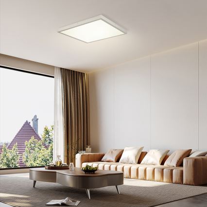 Brilagi - Luminaria de techo LED para baño FRAME LED/50W/230V 3000/4000/6000K 60x60 cm IP44 plateada