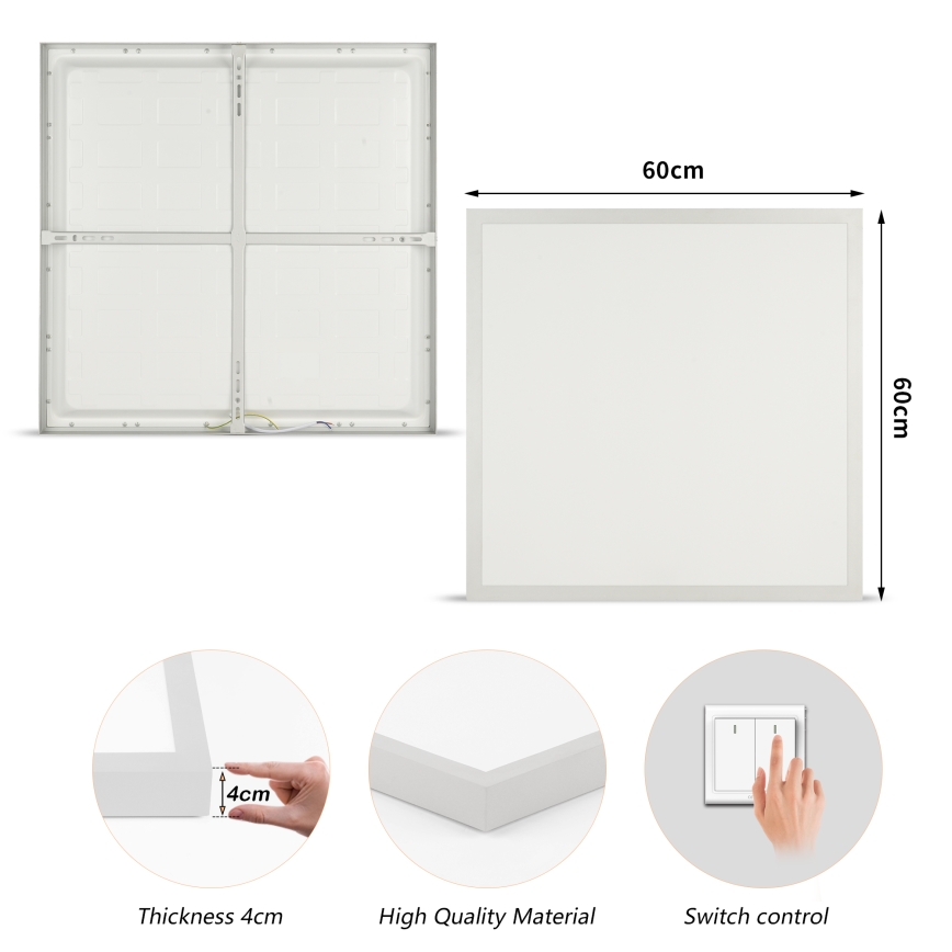 Brilagi - Luminaria de techo LED para baño FRAME LED/50W/230V 3000/4000/6000K 60x60 cm IP44 plateada
